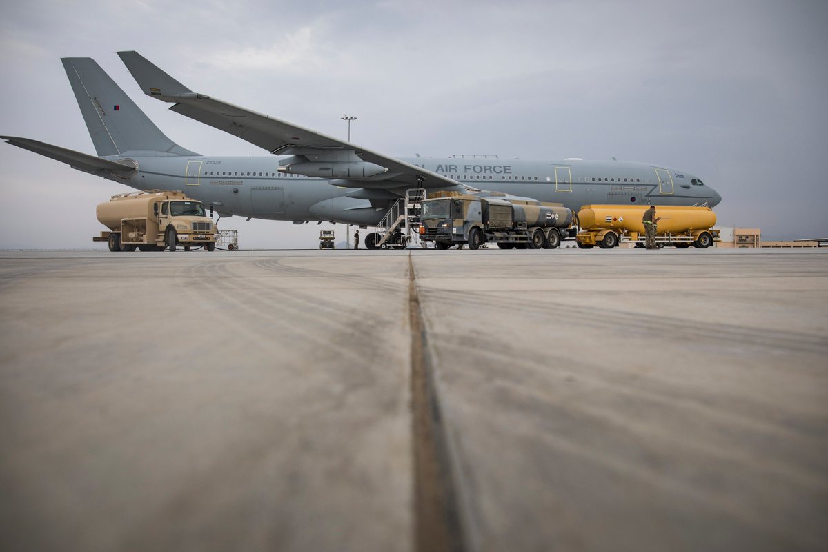 A Royal Air Force Voyager tanker aircraft associated with defensive support for Saudi operations.